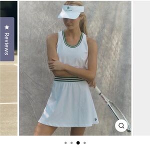 Flint Park White Tennis Dress with Green Trim